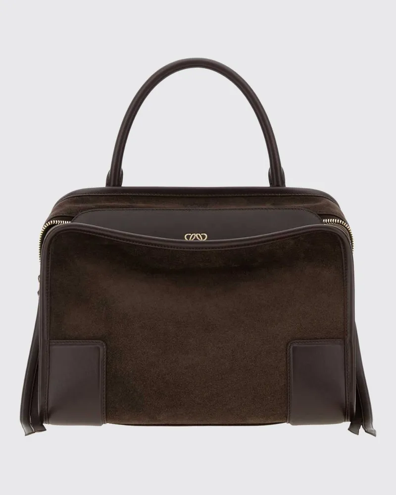 Loewe Mittelgroße Amazona 180 Wildleder-Handtasche von mit abnehmbarem Gurt Haselnuss