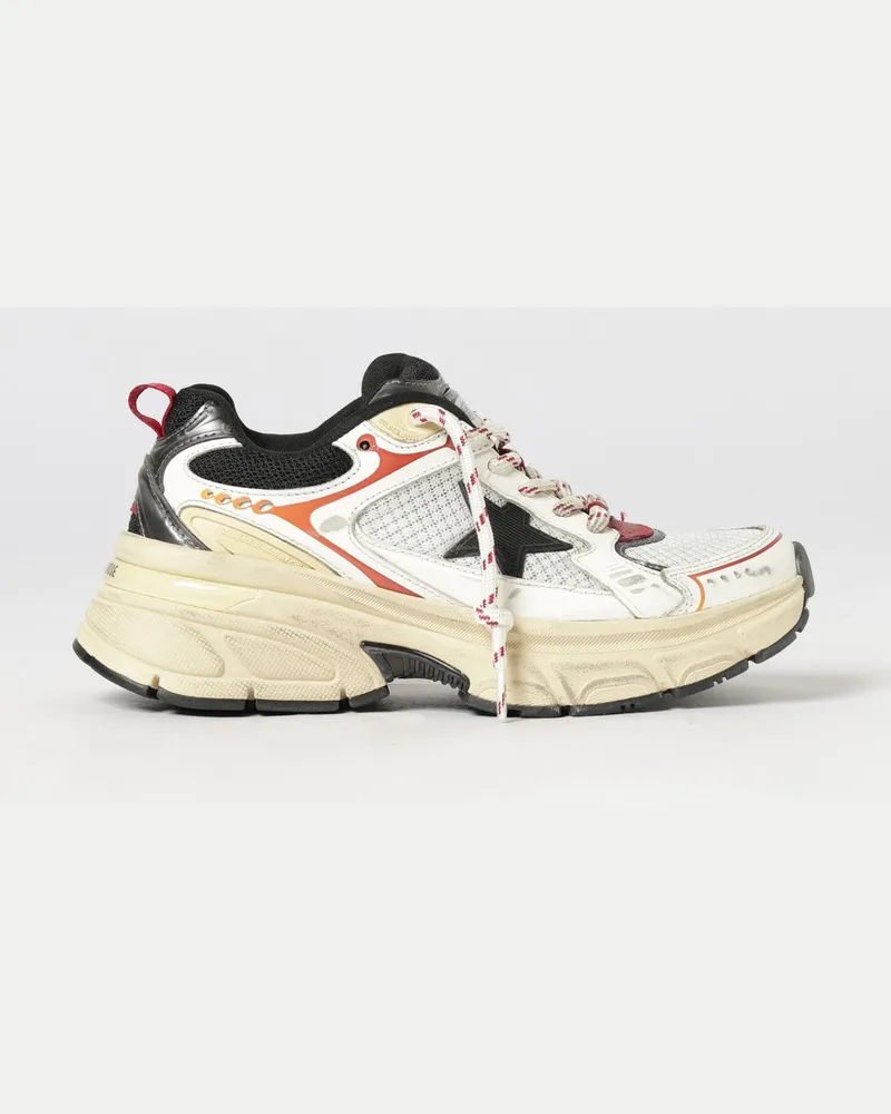 Golden Goose Niedrige Lightstar-Sneaker von aus Kalbsleder mit Used-Effekt Weiß