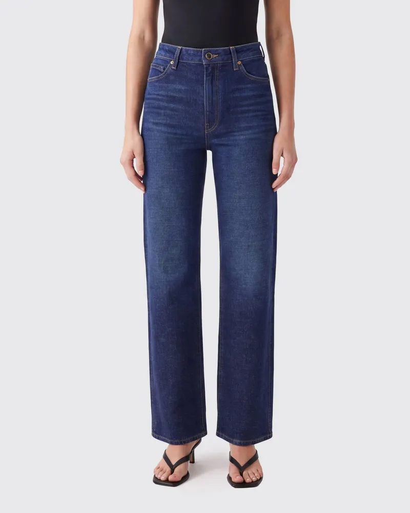 KHAITE Danielle High-Waist Straight-Leg Jeans aus Denim Blau