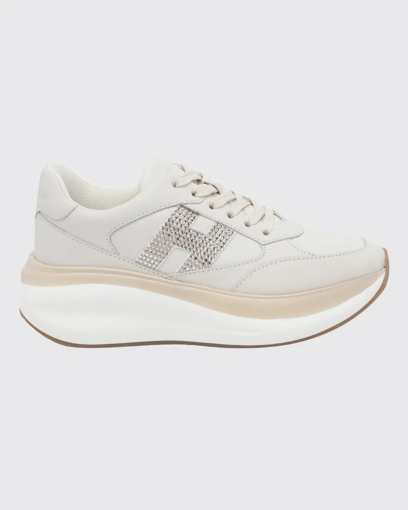 Hogan Maxi I Active Leder-Sneaker mit Strass-H-Logo und Chunky-Sohle Weiß
