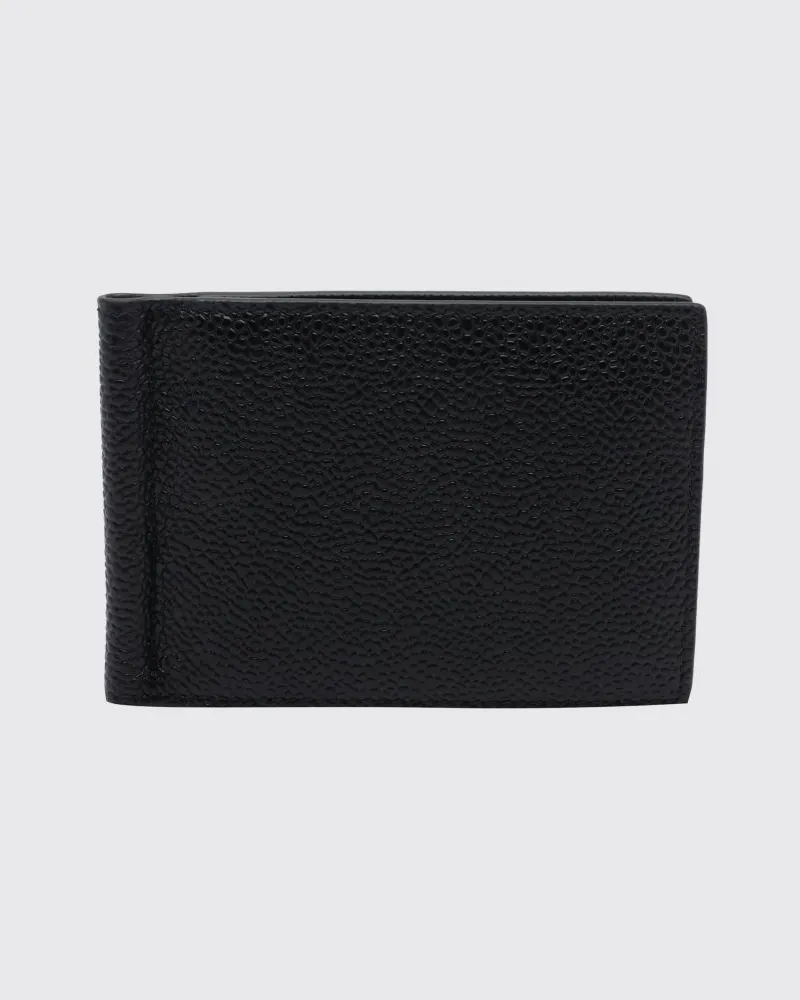 Thom Browne Bifold-Geldbörse aus Kalbsleder mit Geldklammer Schwarz