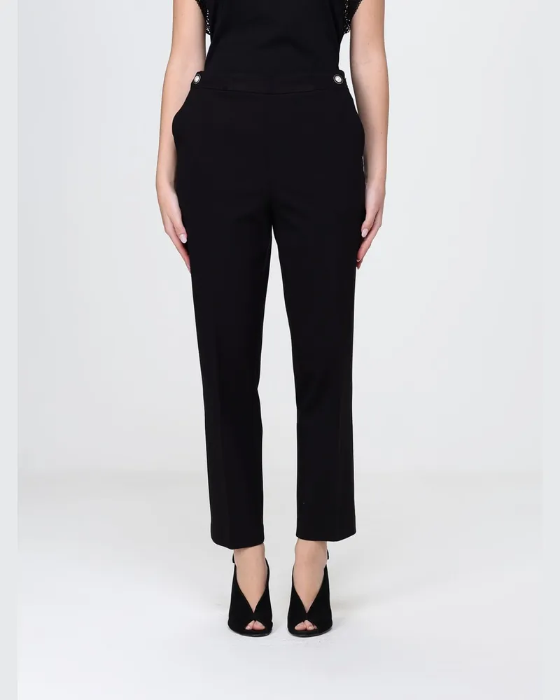 Twin-Set Cropped-Hose aus Viskosemischung Schwarz