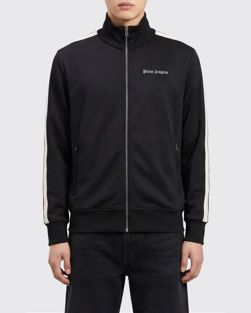 Palm Angels Technische Trainingsjacke mit Stehkragen und Logo Schwarz