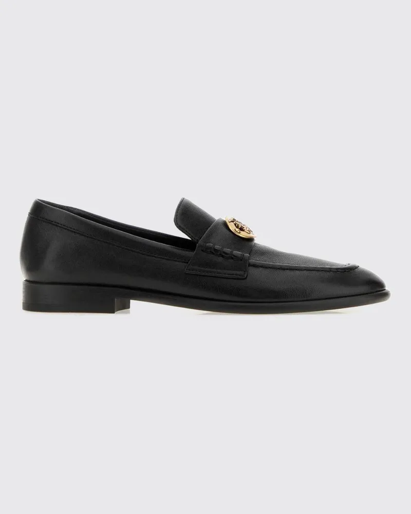 Burberry Opal Penny Loafers aus Lammleder mit metallischem Logo Schwarz