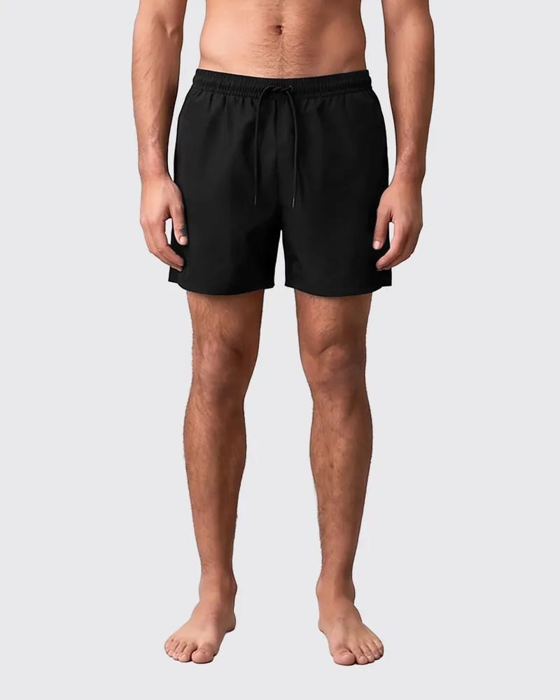 Calvin Klein Polyester-Badeshorts im Boxer-Stil mit appliziertem Logo Schwarz