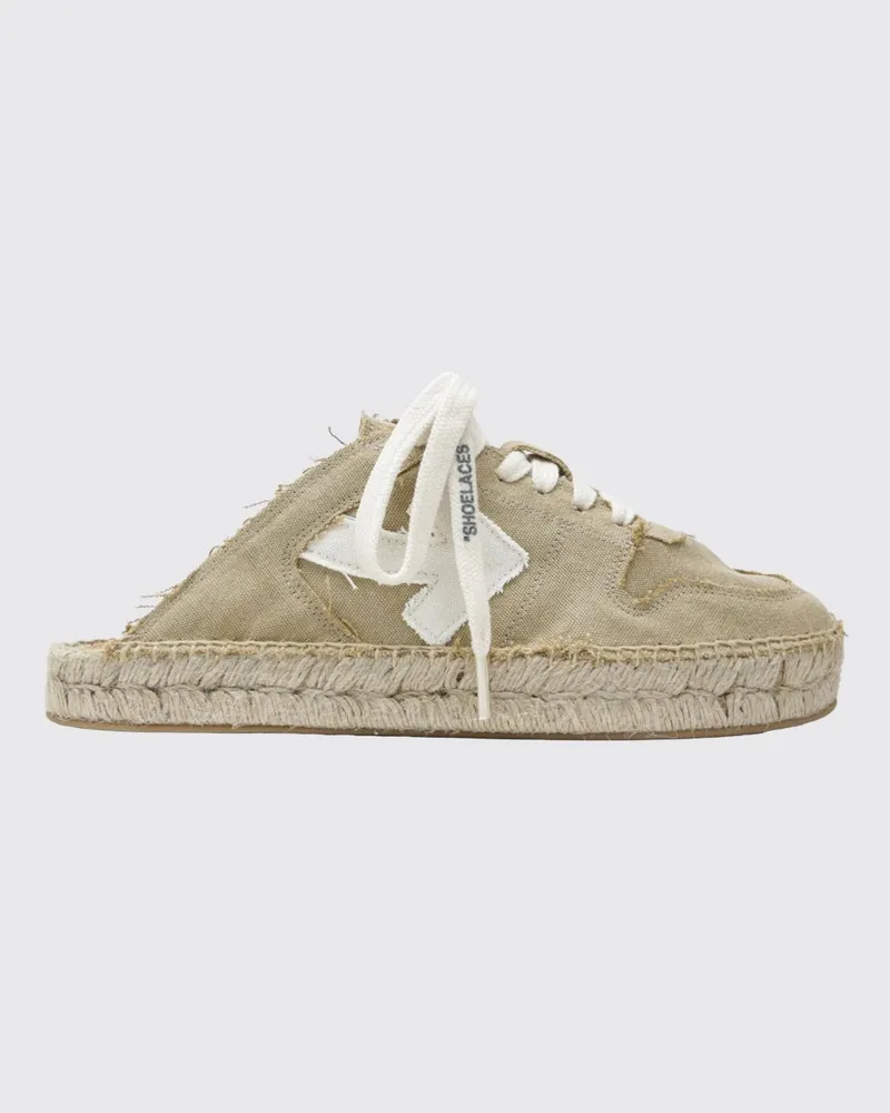 OFF-WHITE Arrow Espadrille-Clogs aus Baumwoll-Canvas mit Logo und Jutesohle Beige