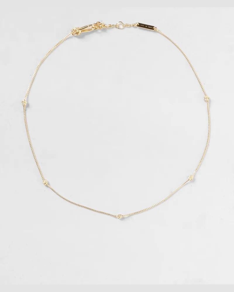 Bottega Veneta Knot Choker-Halskette aus 18k vergoldetem Silber Gold