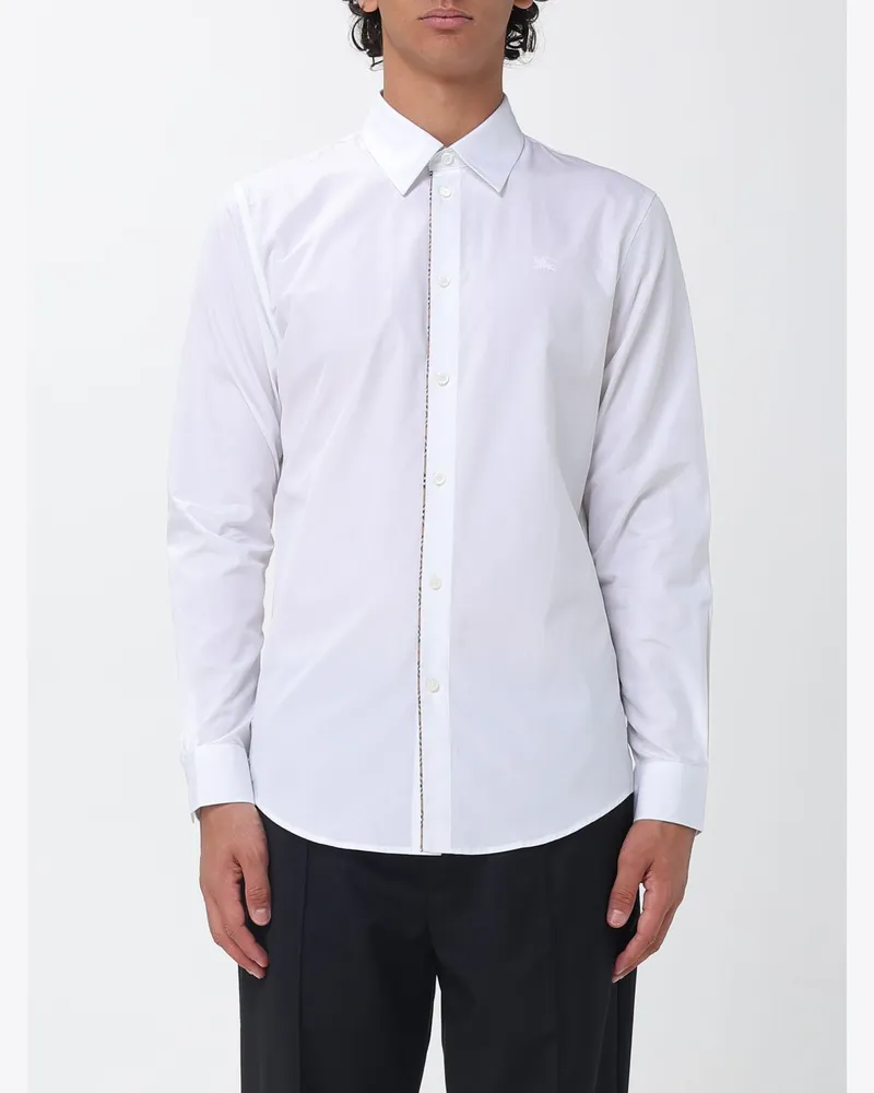 Burberry Slim-Fit-Hemd von aus Baumwollpopeline mit EKD-Logo Ton-in-Ton Weiß
