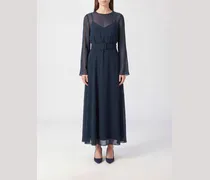 P.A.R.O H. A-Linien-Midi-Cocktailkleid aus Georgette mit langen Ärmeln