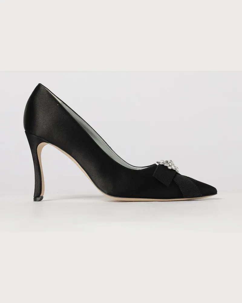 Manolo Blahnik Apius Satin-Pumps mit Schmuckschnalle und hohem Absatz Schwarz