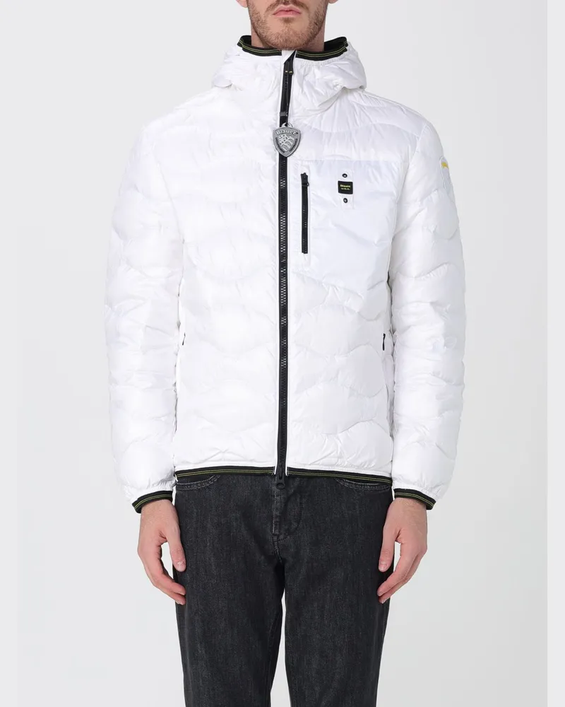 Blauer Jacke herren Weiß