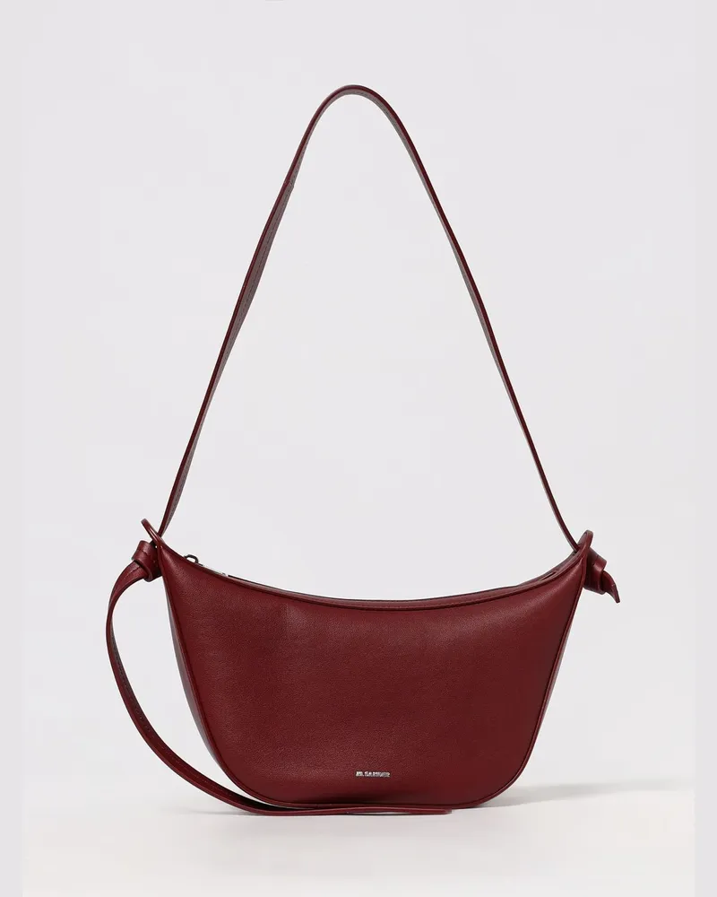 Jil Sander Schultertasche damen Burgunderrot
