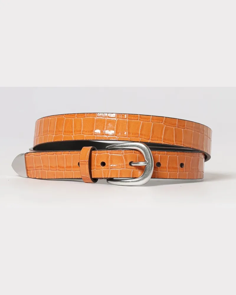 Paul Smith Gürtel aus Leder mit Krokoprägung Orange