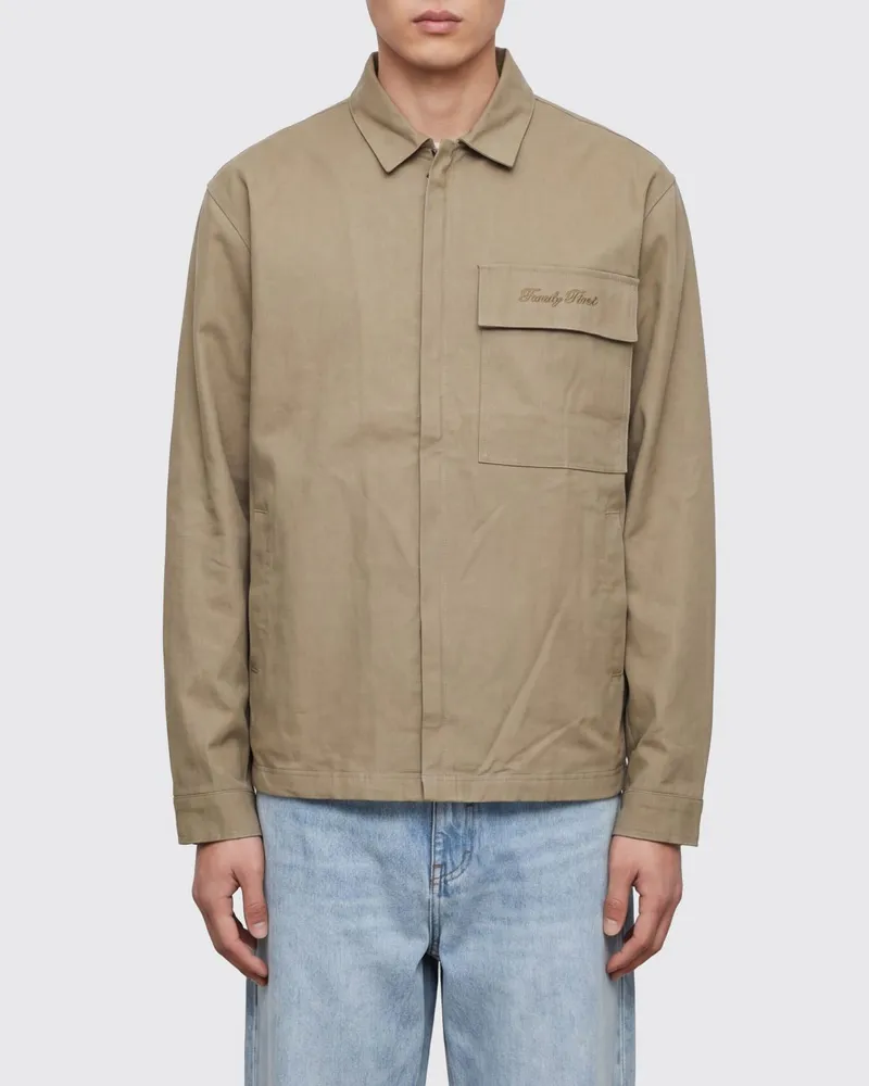 Family First Hemdjacke aus Baumwolle mit verdecktem Verschluss Grün