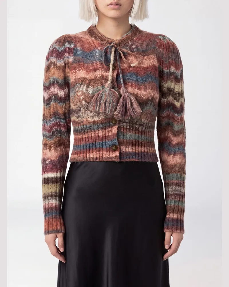 Vivienne Westwood Cropped-Cardigan aus Mohair-Mischung mit Zickzack-Muster Bunt