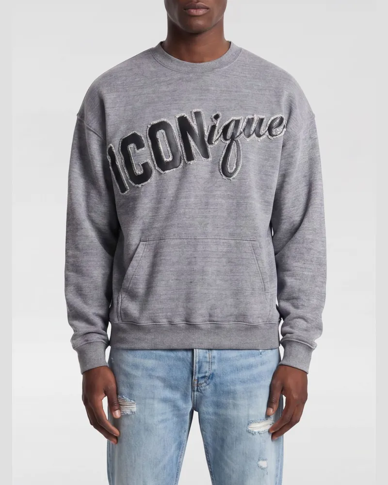 Dsquared2 Iconigue Baumwoll-Rundhalspullover Grau