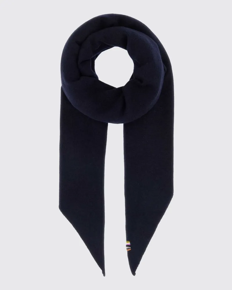 extreme cashmere Ausgestellter Kaschmirschal mit gesticktem Logo Navy