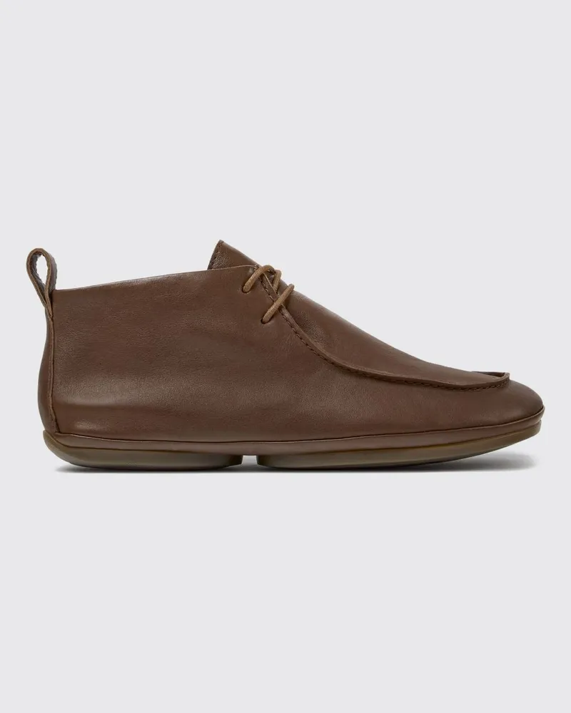 Camper Right Nina Desert-Boots aus Glattleder mit Schnürbändern Braun