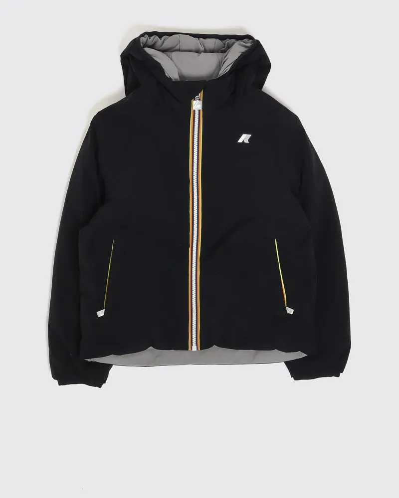 K-Way Wende- und Steppjacke P.Jack aus Nylon mit Kapuze für Jungen Schwarz