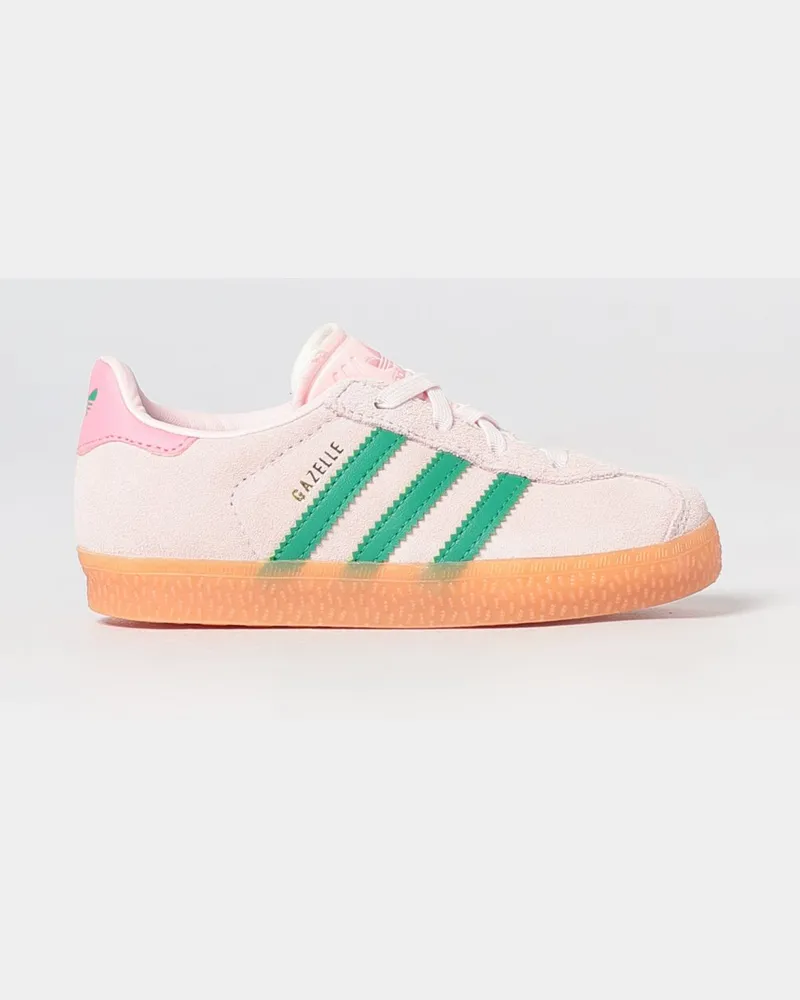 adidas Gazelle Indoor Leder-Sneakers für Jungen mit Klettverschluss Pink