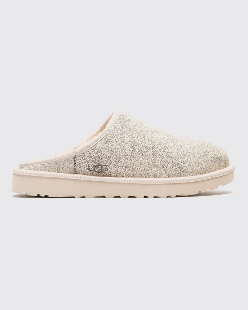 UGG Classic Crackle Clogs aus Leder mit Shearling-Futter Beige
