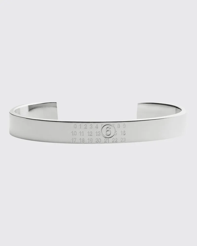 Maison Margiela Armreif mit numerischem Logo aus verchromtem Messing Silber
