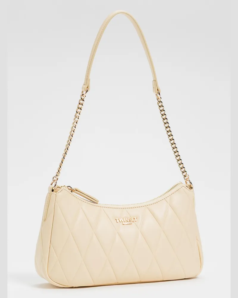 Twin-Set Tasche aus gestepptem Kunstleder Gelb