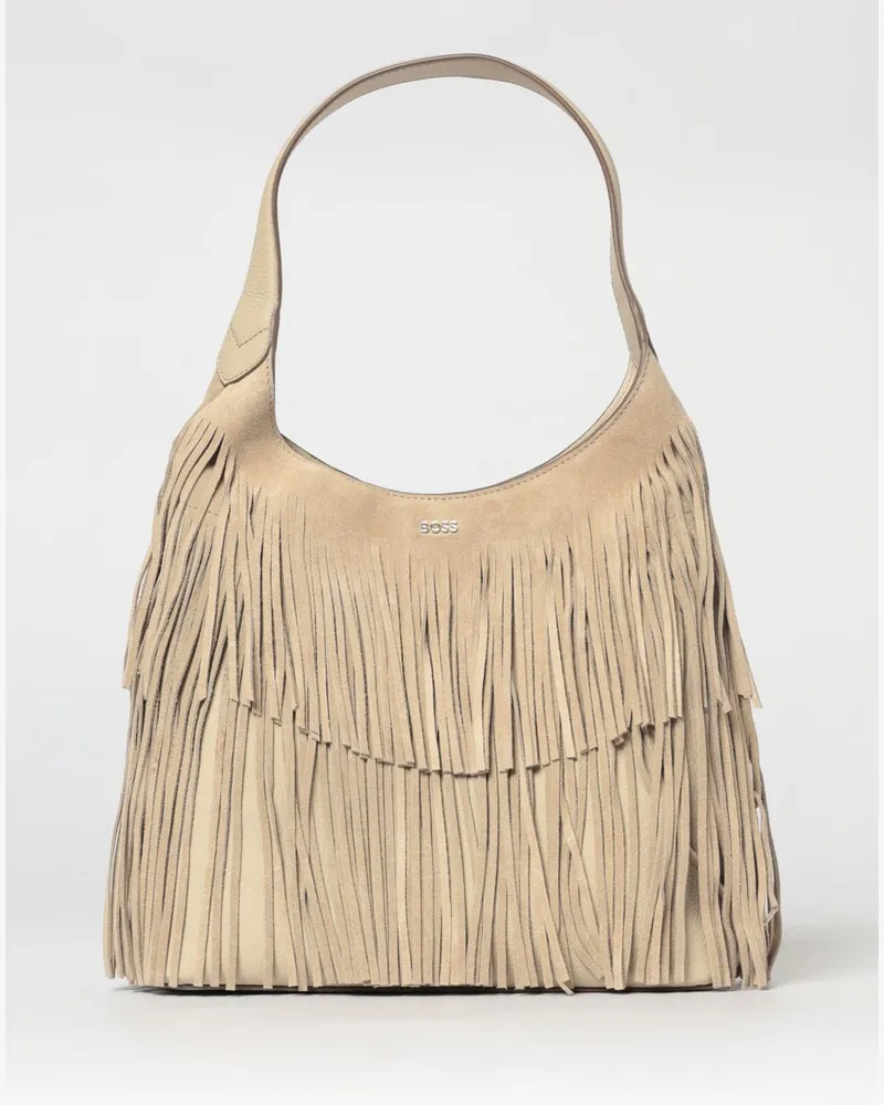 HUGO BOSS Lenah Fransentasche aus Wildleder Beige