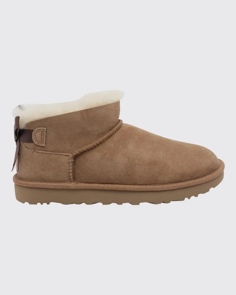 UGG Ultra Mini Bailey Bow Wildlederstiefel mit Schleife hinten Beige