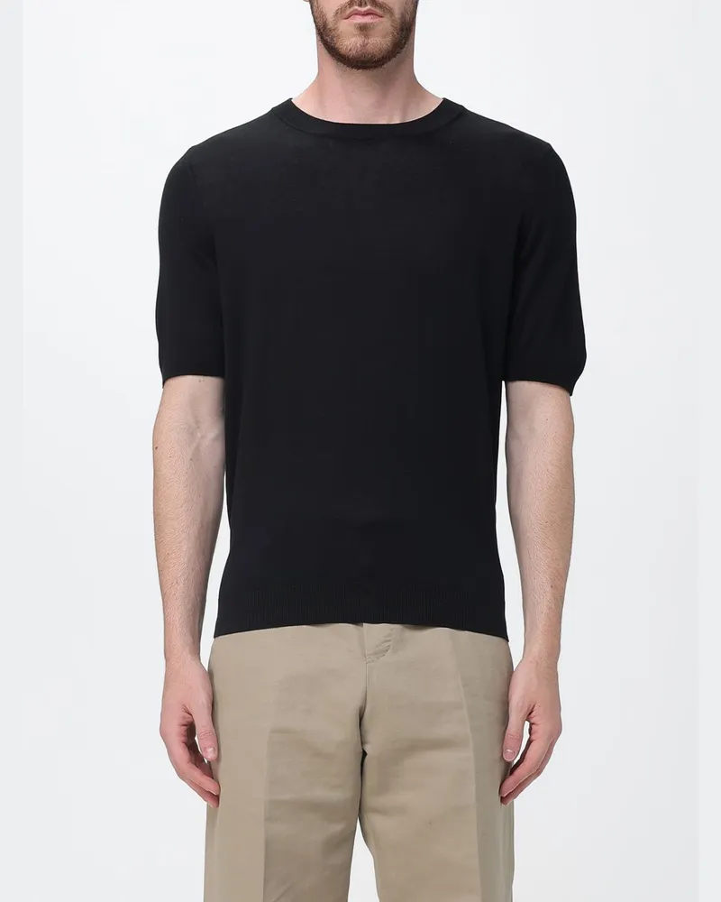 Tagliatore Seidenpullover Schwarz