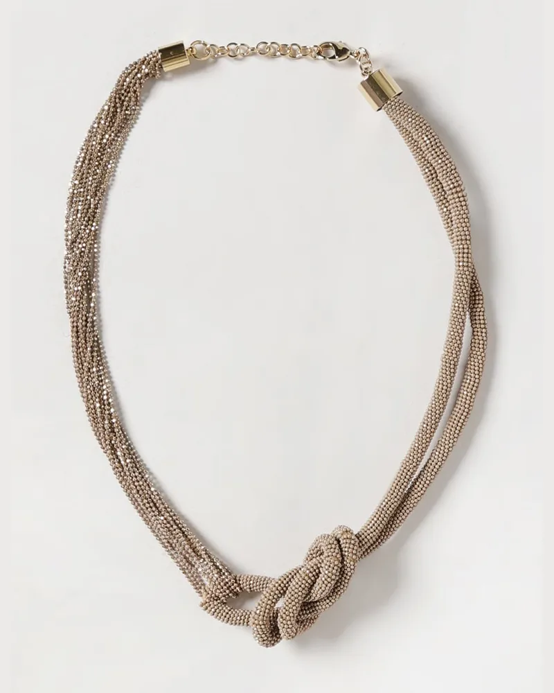 Fabiana Filippi Mehrreihige Choker-Halskette mit Kristallen und Edelsteinen Gold