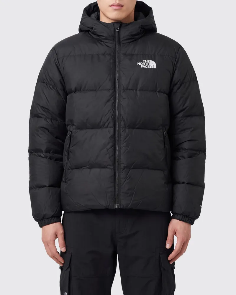 The North Face Gesteppte Nylon-Daunenjacke mit Kapuze und Kontrastlogo Schwarz