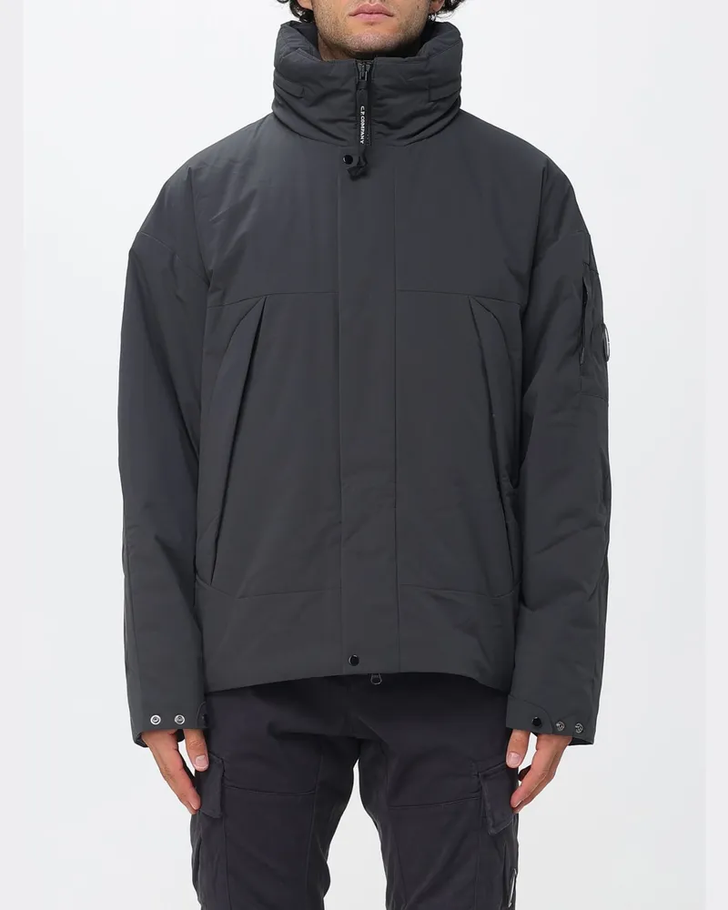 C.P. Company Gesteppte Jacke aus recyceltem Polyester mit Trichterkragen Schwarz