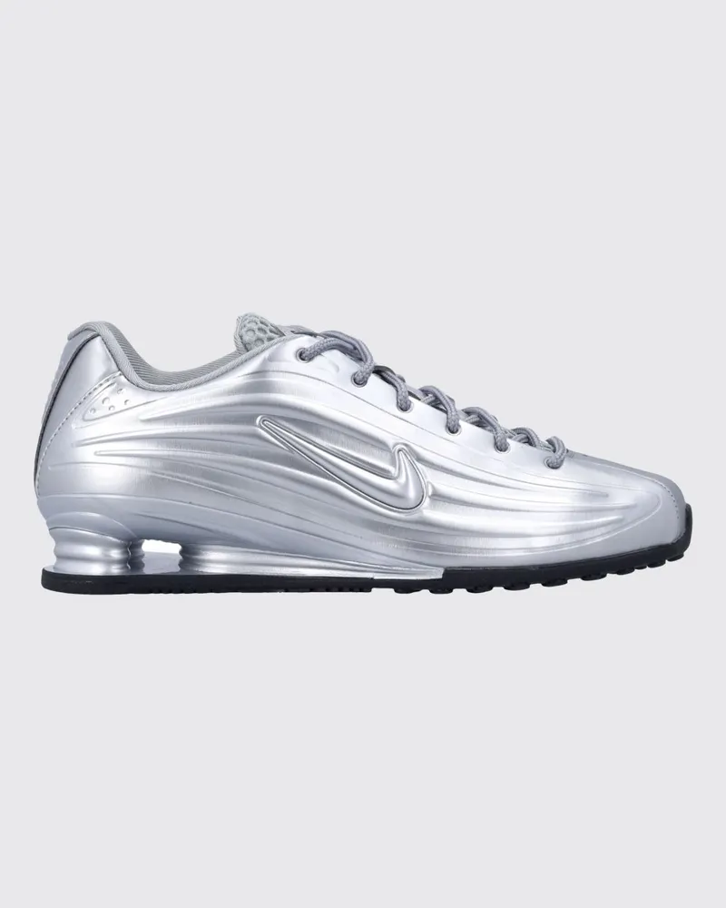 Nike Shox Z Sneaker aus Kunstleder mit Ton-in-Ton Swoosh-Logo Silber