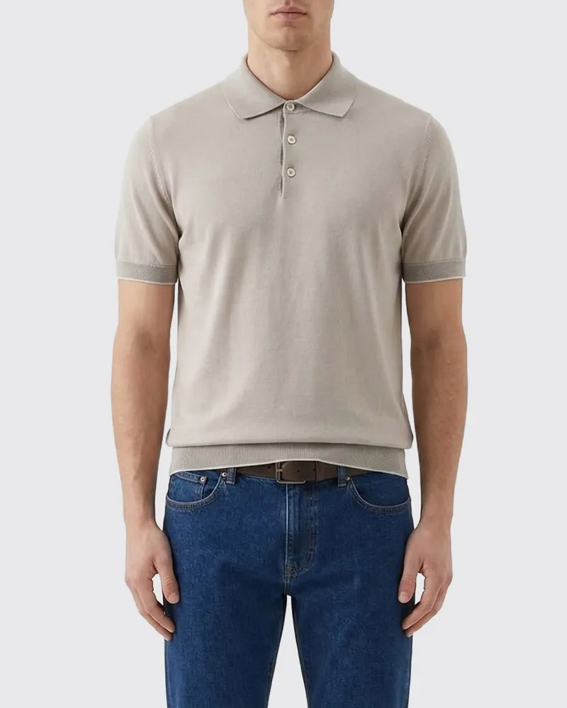Brunello Cucinelli Polo herren Sand