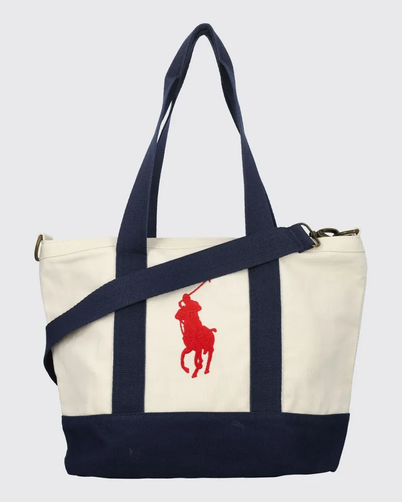 Ralph Lauren Baumwoll-Tote-Bag für Jungen mit gesticktem Kontrast-Logo Navy