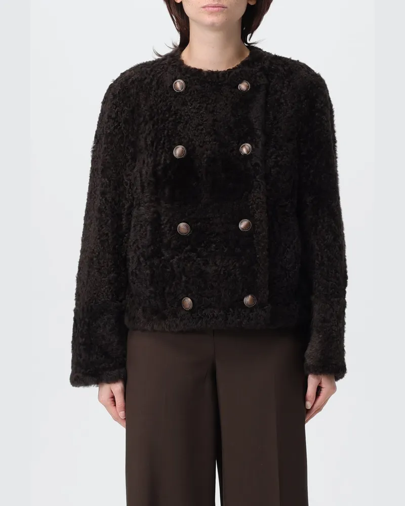 Brunello Cucinelli Pelzmantel damen Kakao