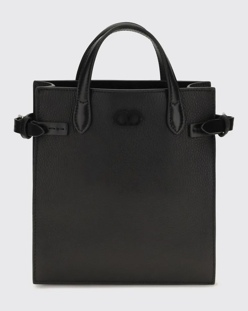 Valentino Garavani Antibes Kleine Tote-Bag aus Leder mit VLogo Signature Schwarz