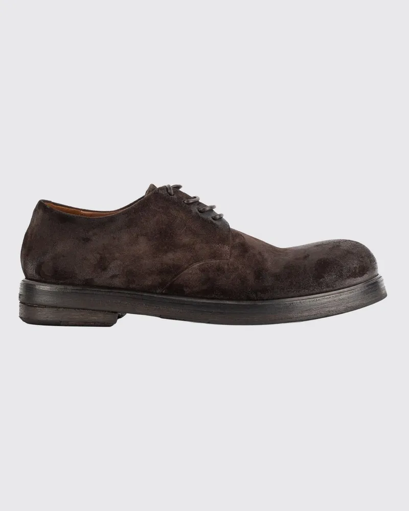 Marsèll Zucca Zeppa Derby-Schuhe aus Kalbswildleder mit Ledersohle Dark