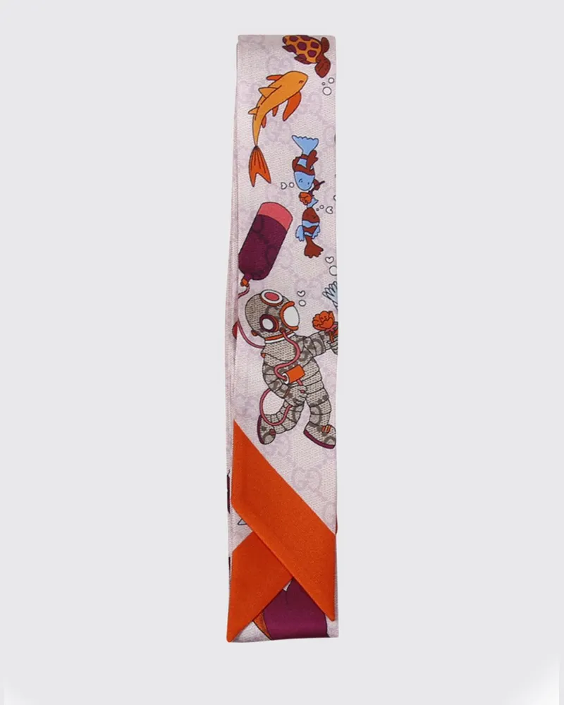 Gucci Grafisch bedrucktes Seidentwill Bandeau Dust