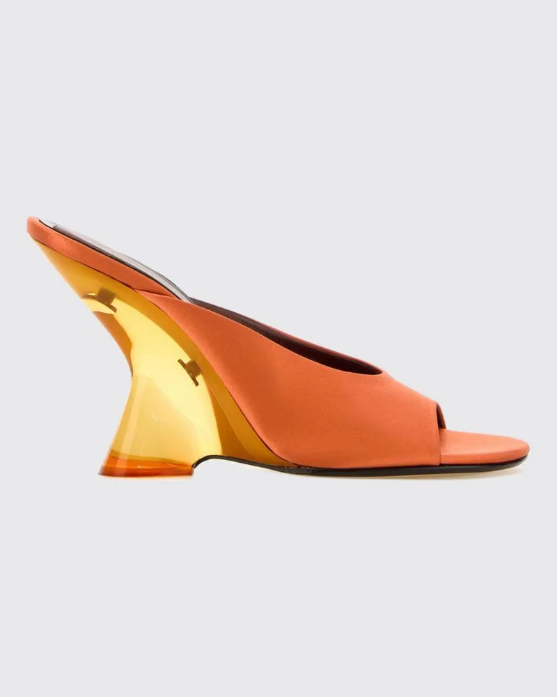 Dries van Noten Satin-Mules Rostbraun