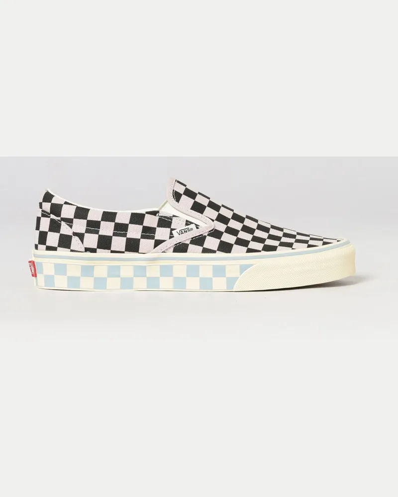 Vans Classic Slip-On Sneakers aus Baumwoll-Canvas mit Schachbrettmuster und runder Kappe Rot