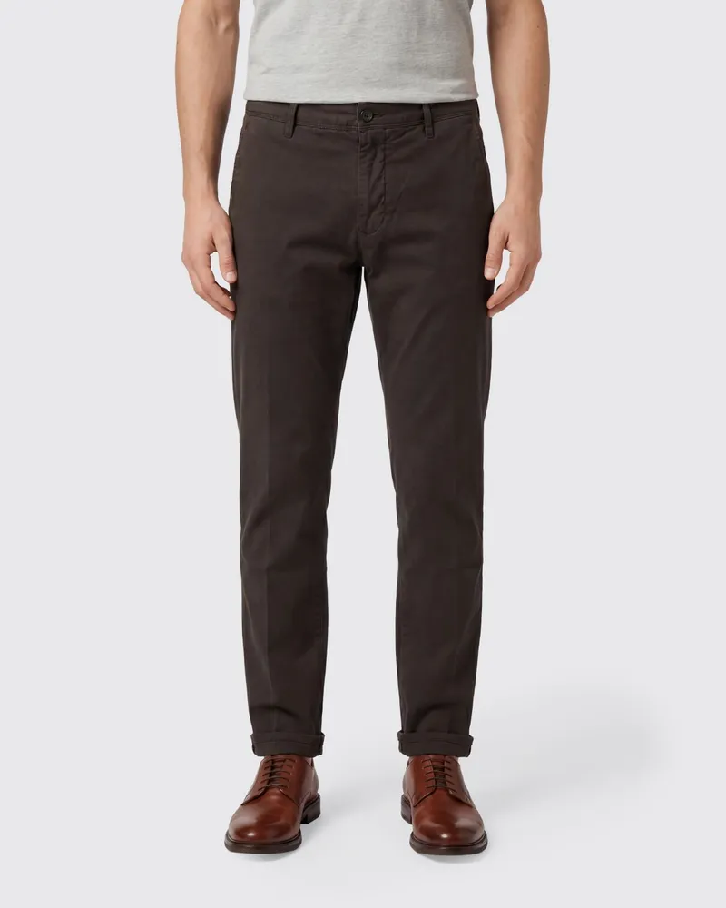 Incotex Slim-Fit Chino-Hose aus Stretch-Baumwolle mit seitlichen Taschen Braun