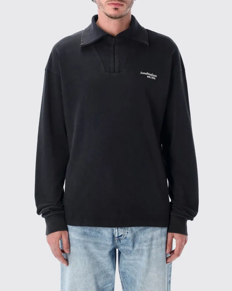 Acne Studios Rollkragen-Sweatshirt aus Bio-Baumwolle Schwarz