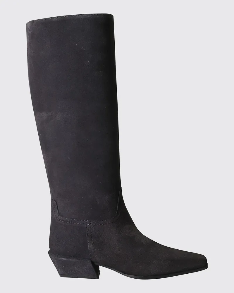 Semicouture Wildleder-Cowboystiefel mit niedrigem Absatz von Braun
