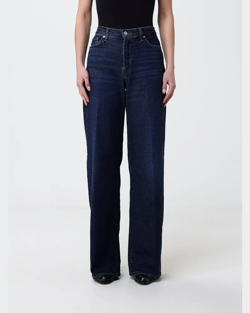 7 for all mankind Palazzo Jeans aus Stretch-Denim Blau