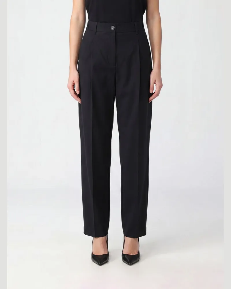 Totême Hoch taillierte Slim Fit Anzughose aus Baumwolle Schwarz