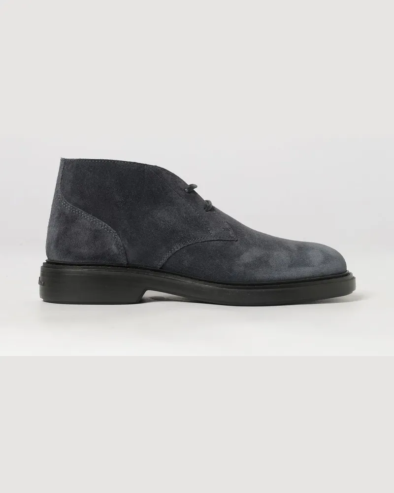 Hogan H669 Chukka-Boots aus Veloursleder mit runder Kappe und Gummisohle Blau