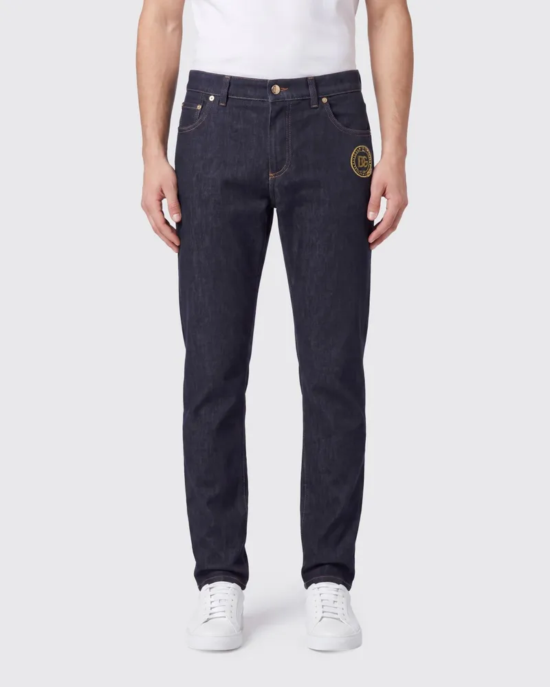 Dolce & Gabbana DOLCE  GABBANA Skinny-Fit-Jeans Dolce & Gabbana aus Seiden-Baumwoll-Denim mit mittlerer Leibhöhe Grau