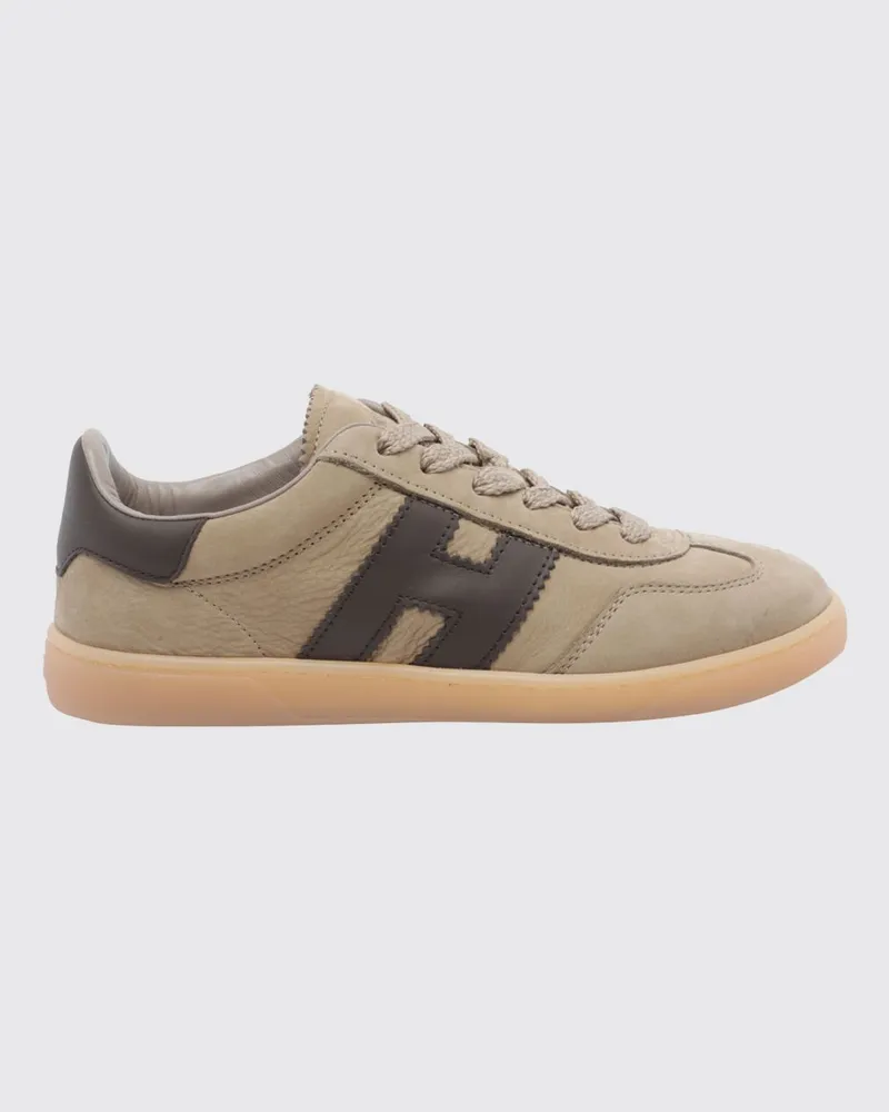 Hogan Cool Sneaker aus Glatt- und Velours-Kalbsleder mit H-Logo Beige